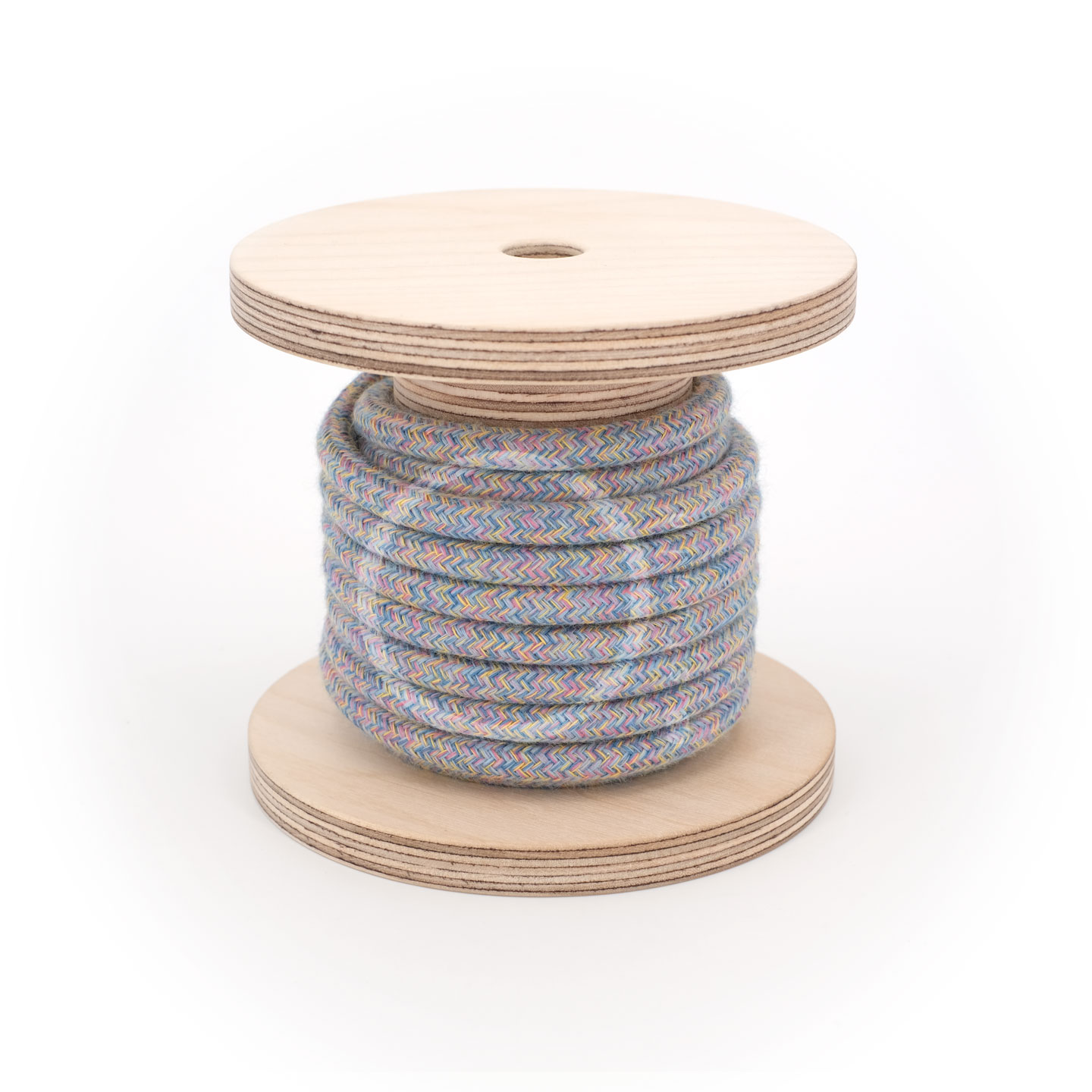 Câble textile coton Chiné Bleu Rose pour luminaire - Rond Point Studio