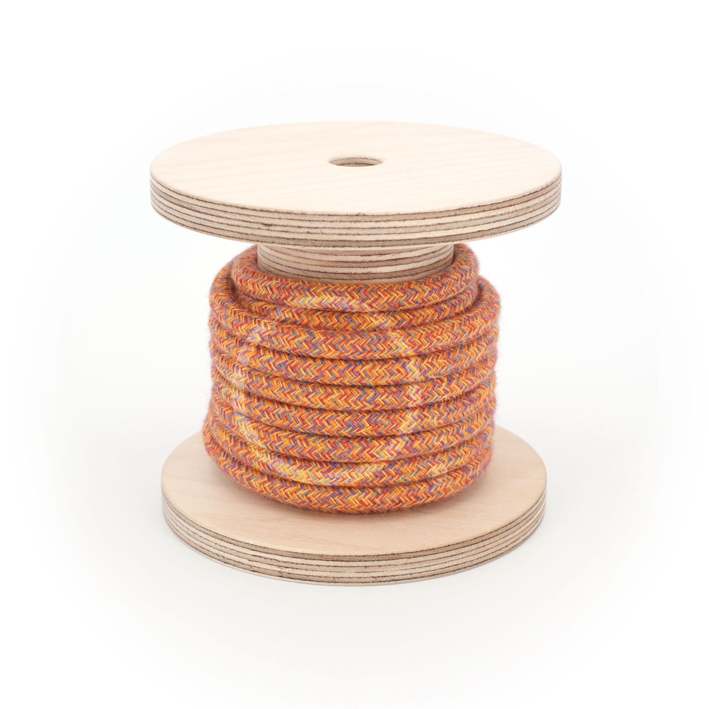 Câble textile coton Chiné Orange pour luminaire - Rond Point Studio
