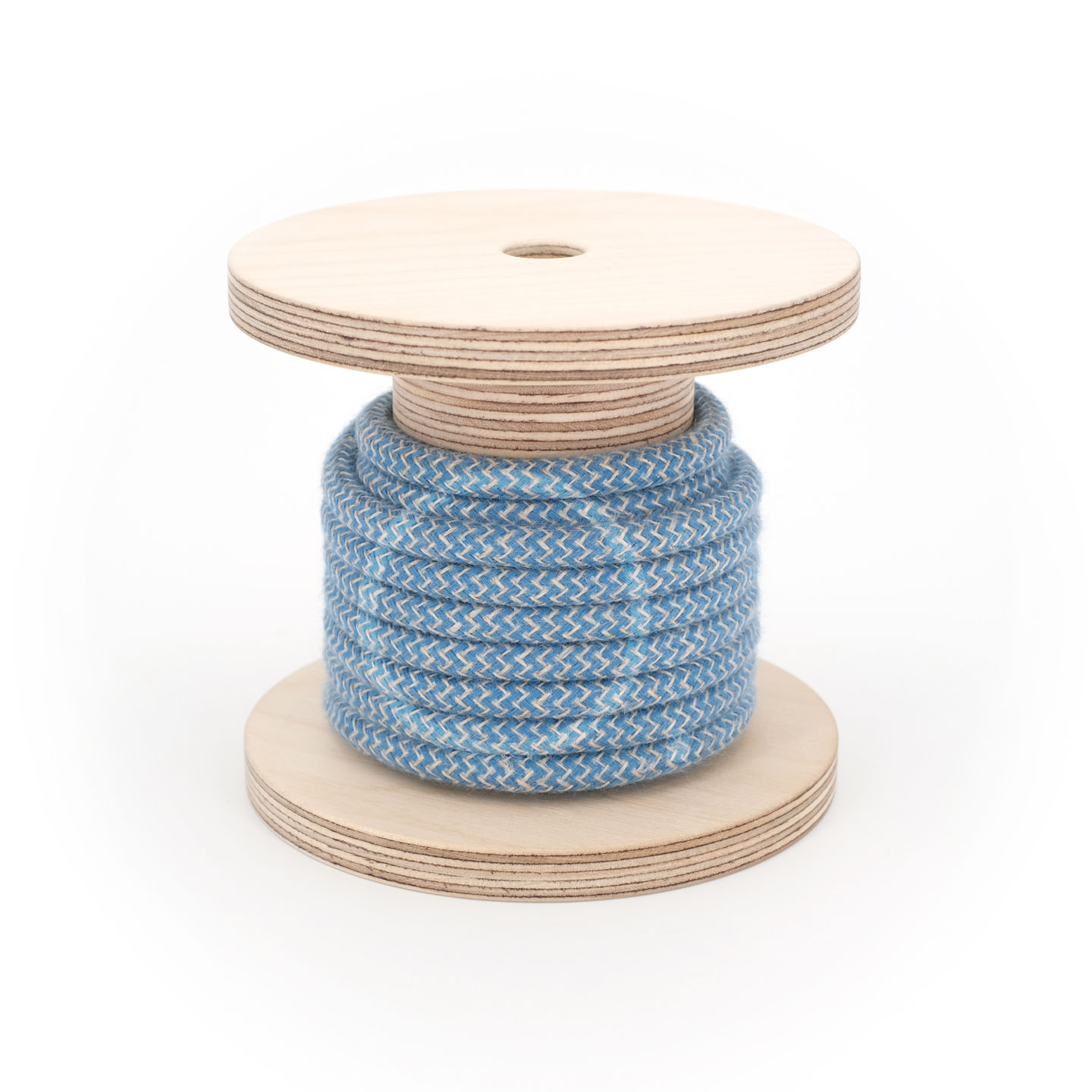 Câble textile coton Zzz Bleu Lin pour luminaire - Rond Point Studio